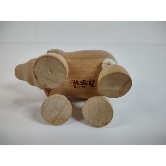 Anamalz Eco Natural Wooden Posable Animal Toys Lot Of 6 Elephant Crocodile - Picture 8 of 13